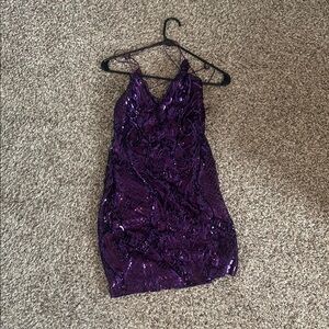 Windsor Purple Sequin Bodycon Mini Dress